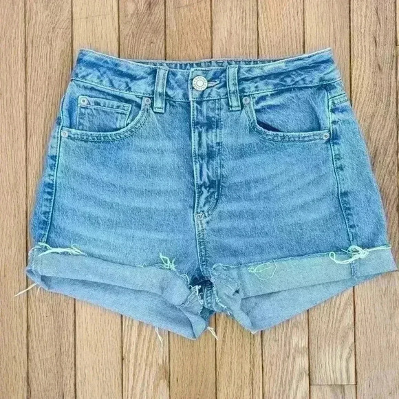 Garage High Waisted Denim Shorts - Picture 1 of 3
